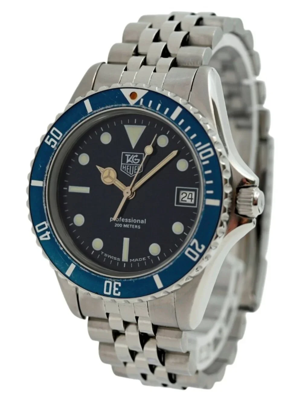Tag Heuer 37mm Men's Blue Dial 1000 Series Dive Watch Jubilee Band! 980.613 B!